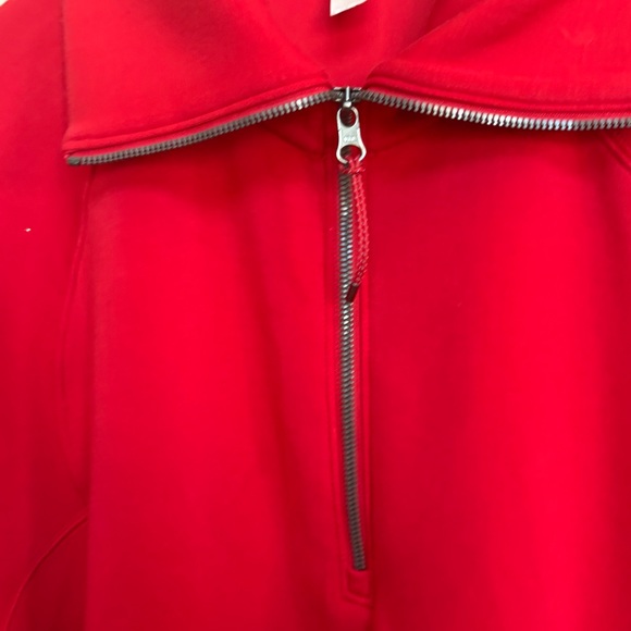 SPANX AirEssentials Soft Red Half Zip Pullover Scuba Sweatshirt Top 1X Athletic - Picture 5 of 8